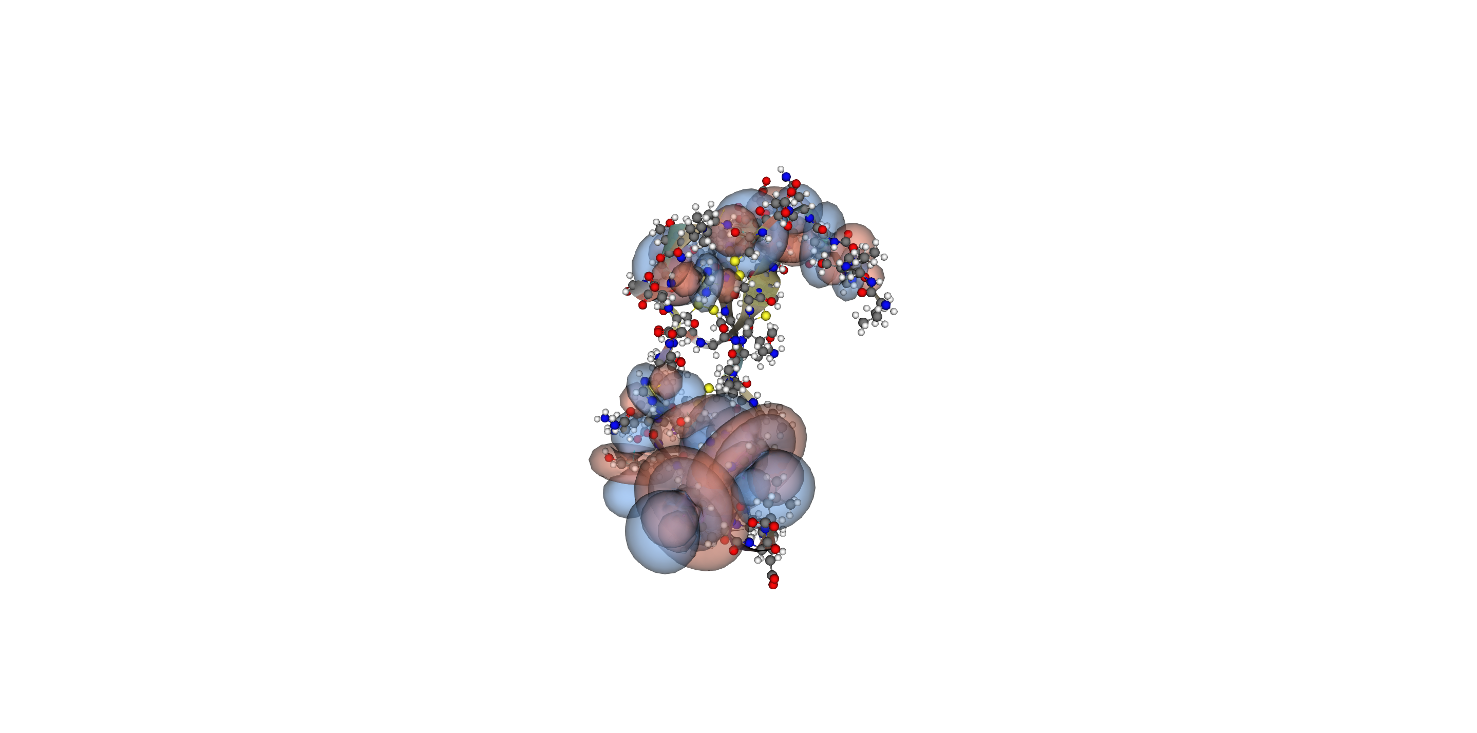 Reader’s saved butterfly view: a molecular structure with blue and red shielding lobes.
